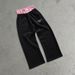 Unisex Clothing Breathable Casual Trendy Brand Retro Street Hip Hop Couple Loose Double Waist Pants Fake Two Piece Sweatpants_ecoleips.com