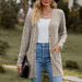 Women's Long Sleeved Cardigan Jacket Solid Color Brushed Pit Strip Design Autumn New Clothing For Women_ecoleips.com