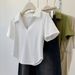 Women's Clothing V Neck Short Polo Shirt Short Sleeved T Shirt_ecoleips.com