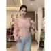 Ruffled Plus-size Square-neck Niche Fashion Pure-desire Hot Girl Style Top For Women, New Spring Long-sleeve Shirt,_ecoleips.com