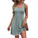European And American 2025 Summer Sleeveless Printed Mini Sundress Casual Vacation Short Dress_ecoleips.com