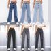 Classic Straight-Leg Jeans – Mid-Rise Washed Denim Pants – Casual & Office Wear_ecoleips.com