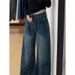 Women's High Waisted Straight Leg Jeans - Retro Washed Denim Pants With Fleece Lining, Plus Size Wide Leg Trousers For Pear Shape & Curvy Women_ecoleips.com