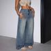 European And American 2025 Cross-border Exclusive Low-waist Loose Wide-leg Hot Girl Denim Long Pants, New_ecoleips.com
