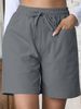 Aria Basics Aria Basics 2026 European And American Cross-border Summer New Style Loose Linen Casual Solid Color High-waisted Drawstring_ecoleips.com