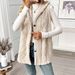 Women's Solid Color Plush Hooded Cardigan Button Down Outerwear For Autumn Winter Popular_ecoleips.com