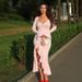 Women's Clothing Sexy Slim Fit Flared Sleeve Dress For Women Unique Single Breasted Slit Long Skirt Style Fashion_ecoleips.com