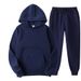 Men's & Women's Solid Color Hoodie Sweatshirt & Jogger Pants Set - Cozy Fleece Pullover With Ribbed Hem, Streetwear Casual Outfit, Unisex Loungewear_ecoleips.com