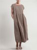 Solid Color Sleeveless Loose Pocket Dress_ecoleips.com