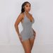 Aria Basics Aria Basics European And American Style 2023 Summer Women's New Fashion Sexy Casual Low-neck Halter High-waisted Tight Backless_ecoleips.com