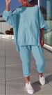 2025 New Casual Solid Color Round Neck Long Sleeve Top Sports Versatile Pants Set For Women_ecoleips.com