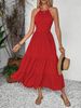 Women's Clothing Summer New SHEIN PETITE Women's Halter Neck Backless Long Hot Style_ecoleips.com