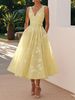 Women's Clothing Dress Elegant Floral Print V-Neck Sleeveless Dress – Women’s A-Line Cocktail Dress For Parties & Events (S-XXL, 6 Colors)_ecoleips.com