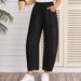 Women's Clothing Sports Pants Drawstring Pocket Nine Point Pants Sweatpants_ecoleips.com