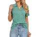2023 Spring/Summer New European And American Cross-Border Trade Solid Color Short-Sleeve Turn-Down Collar Pocket_ecoleips.com