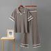New Summer Polo Collar Short Sleeves Fashionable Casual Loose Versatile Slim High Waist Knitted Suit For Women_ecoleips.com