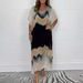 Summer Women's Long Casual Dress Chiffon Color Block Large Stock Available_ecoleips.com
