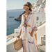 Women's Long Striped Embroidered Dress American Style Loose Cover Up Beach Robe New Summer Fashion For Ladies_ecoleips.com