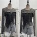 Women's Clothing Real Shot Fashion Leopard Print Perspective Hot Girl Mesh Splicing Denim Irregular Bottoming Shirt Short Top_ecoleips.com