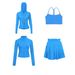 Women's Clothing Back Short Jacket Skirt Set Slim Fit Hooded Outerwear Quick Drying Four Piece Sportswear_ecoleips.com