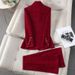 Women's Premium Wool Suit Set – Elegant Blazer & Trousers For Office & Formal Occasions (Khaki/Black/Red, S-4XL)_ecoleips.com