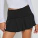 's New Solid Color Anti-exposure Pleated Skirt, Summer Sports Mini For Petite Women, A-line Ultra-short Skirt_ecoleips.com