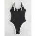 Aria Basics Solid Color One-Piece Swimsuit For Women, New European And American Style, Sexy Deep V, Push-Up High-End Backless_ecoleips.com