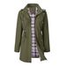 Hooded Belted Trench Coat – Plaid-Lined Windbreaker With Drawstring Waist For Women (Black, Burgundy, Violet, Ivory, Army Green, S-XXL)_ecoleips.com