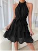 2026 Women Spliced Sleeveless Dress, Ruffled Edge Elegant Casual Dress_ecoleips.com