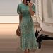 2024 New Lady Temperament Slim Banquet Dress Fashion Shiny Sequin Long Dress Casual O-neck Short Sleeved High Waist Dress Mujer_ecoleips.com