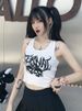 Women's Punk Nightclub Cropped Tank Top Gothic Street Style Print Summer Suspender Top European And American Trend Sexy_ecoleips.com