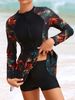 2026 Long Sleeve Shorts Swimwear Female With Zipper Tankini Two Pieces Skirt Swimsuit Women Bathers Bathing Swim Suit Beachwear_ecoleips.com