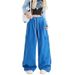 Aria Basics American Retro Dopamine Work For Women, Style Wide-leg Straight Pants With Belt And Multiple Pockets, Casual Long Pants,_ecoleips.com