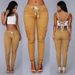 Women's Clothing Pencil Pants Multi Pocket Drawstring Ladies Casual Pants With Belt_ecoleips.com