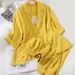 Women's Clothing Fashion Summer Loose Suit Collar Three Quarter Sleeve Jacket Nine Point Wide Leg Pants Suspenders Three Piece Suit_ecoleips.com