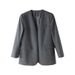 Xinge Casual Blazer For Women 2025 Spring New Simple V-neck Wool TR High-end Commuter Elegant Suit_ecoleips.com