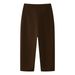 Effortless Curve Hem Wide-Leg Wool Blend Trousers For Women - Chic High-Waisted Straight Long Pants For Street Style & Daily Comfort (Black, Brown)_ecoleips.com
