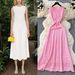 Beaded Hollow Out Women's Dress American Style Round Neck Slim Fit Waist Short Sleeve Summer Knit Dress_ecoleips.com