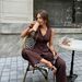 Women's French Style Clothing Set Spring Summer Sleeveless Vest High Waisted Wide Leg Pants_ecoleips.com