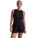 Women's Clothing High Waist Loose Fit Denim Shorts Set Sleeveless Spring Summer Design_ecoleips.com