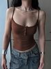 European American Women's Summer 2026 Trendy Suspender Skirt Set Pure Sexy Tight Fit Casual Comfortable Polyester Camisole Tank Top_ecoleips.com