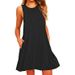 Women's Summer Casual Swing T-Shirt Dresses Beach Cover Up With Pockets Plus Size Loose T-shirt Dress_ecoleips.com
