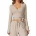 Premium Soft Brushed Yoga Set - Long Sleeve One-Piece Wrap Design For Women, High-End Workout Outfit For Yoga, Fitness & Outdoor Activities_ecoleips.com