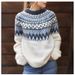 European And American Autumn Winter Hot-Selling Women's Acrylic Thick Knit Jacquard Sweater_ecoleips.com
