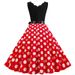 Women Dot Print Dress Summer Sexy V-neck Sleeveless Elegant Vintgae Party Dress Vestidos S~3XL Robe Femme_ecoleips.com