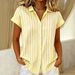 Women's Casual Striped Shirt Top Summer New Arrivals Fashion Trendy Clothing_ecoleips.com