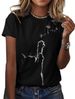 European And American Cross-border Foreign Trade Women's Clothing Cute Cat Print Round-neck Short-sleeve T-shirt Top_ecoleips.com