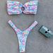 Women's Clothing Fashion Fresh Print Ring Soft Pack Tube Top Bikini Split Swimsuit_ecoleips.com