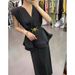 Women's Clothing Internet Celebrity Style High End V Neck Stylish Commuter Tops For Women Summer Shirt_ecoleips.com