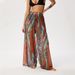 Women's High-Waisted Flowy Chiffon Pants – Sexy & Comfortable Wide-Leg Lounge Pants For Summer – Trendy Print & Lightweight Fabric_ecoleips.com